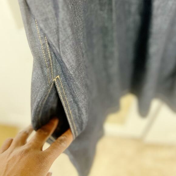 Lauren Ralph Lauren Denim V-Neck Collared Shift Dress Blue XXL | Classic Jean - Picture 5 of 11